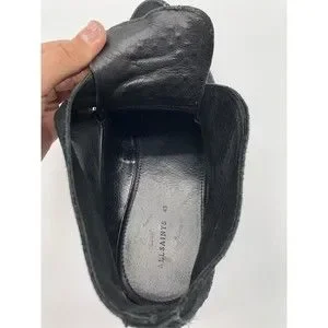 All Saints Mens Black Boot Double Monk Crepe Sole 43 us 9 9.5 Leather Suede Hair Men main image 4